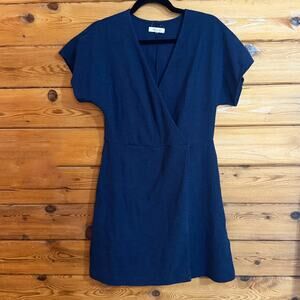 Madewell Cross-Front Flutter-Sleeve Mini Dress Medium